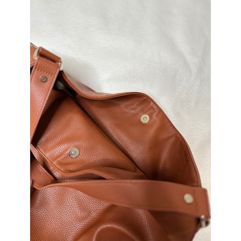 Jewell Hobo Bag Women Large Brown Pebbled Faux Leather Magnetic Good - Picture 6 of 8